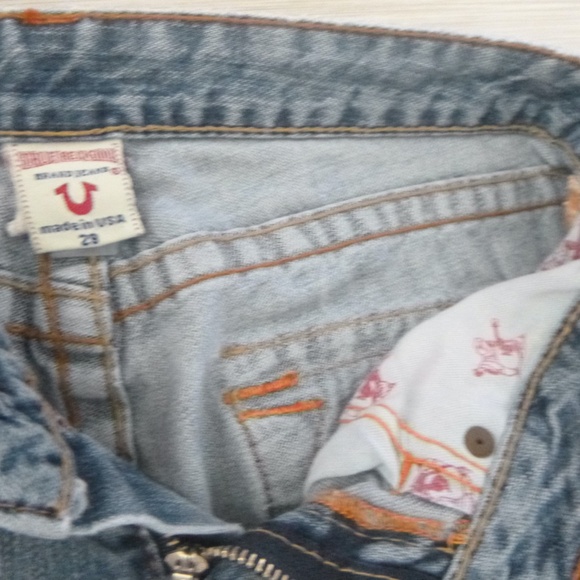 TRUE RELIGION ORIGINAL JOEY JEANS  size-29 FLARE  Made in U.S.A. w/BONUS BANDANA - Picture 9 of 16